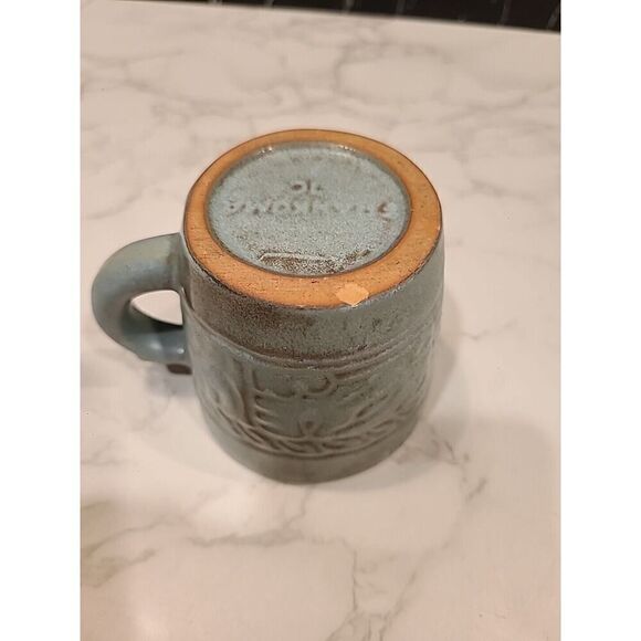 FRANKOMA Pottery Mugs /Cup 7C Blue /Green Mayan Aztec Set Of 5 Vintage MCM EUC - Picture 10 of 10